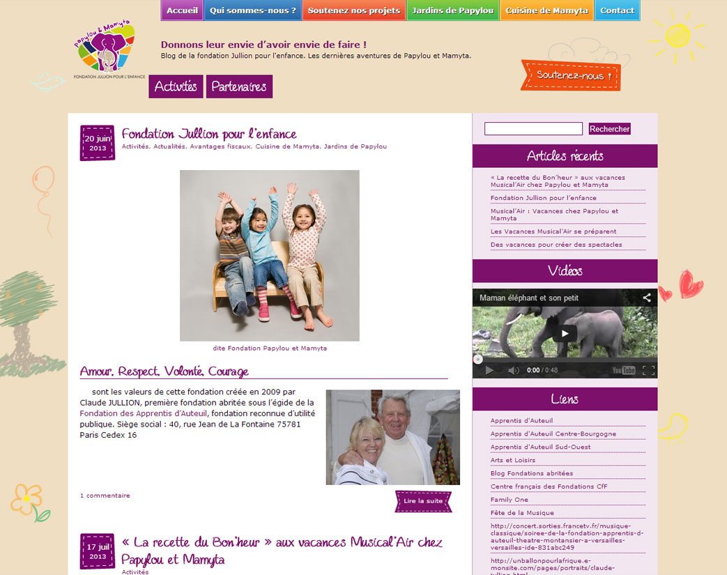 site web fondation jullion pour l'enfance